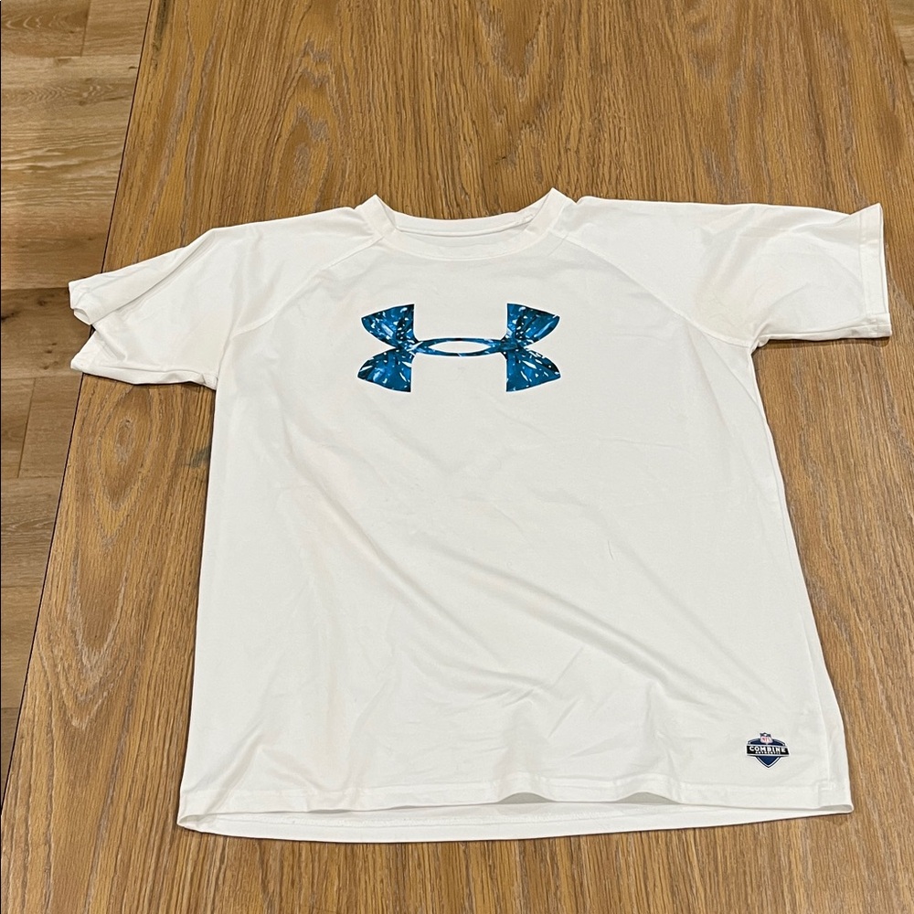 Under Armour Kids White Shirt with Blue Logo